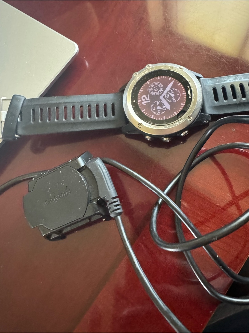 Garmin Silver and Black Sport GPS Watch
